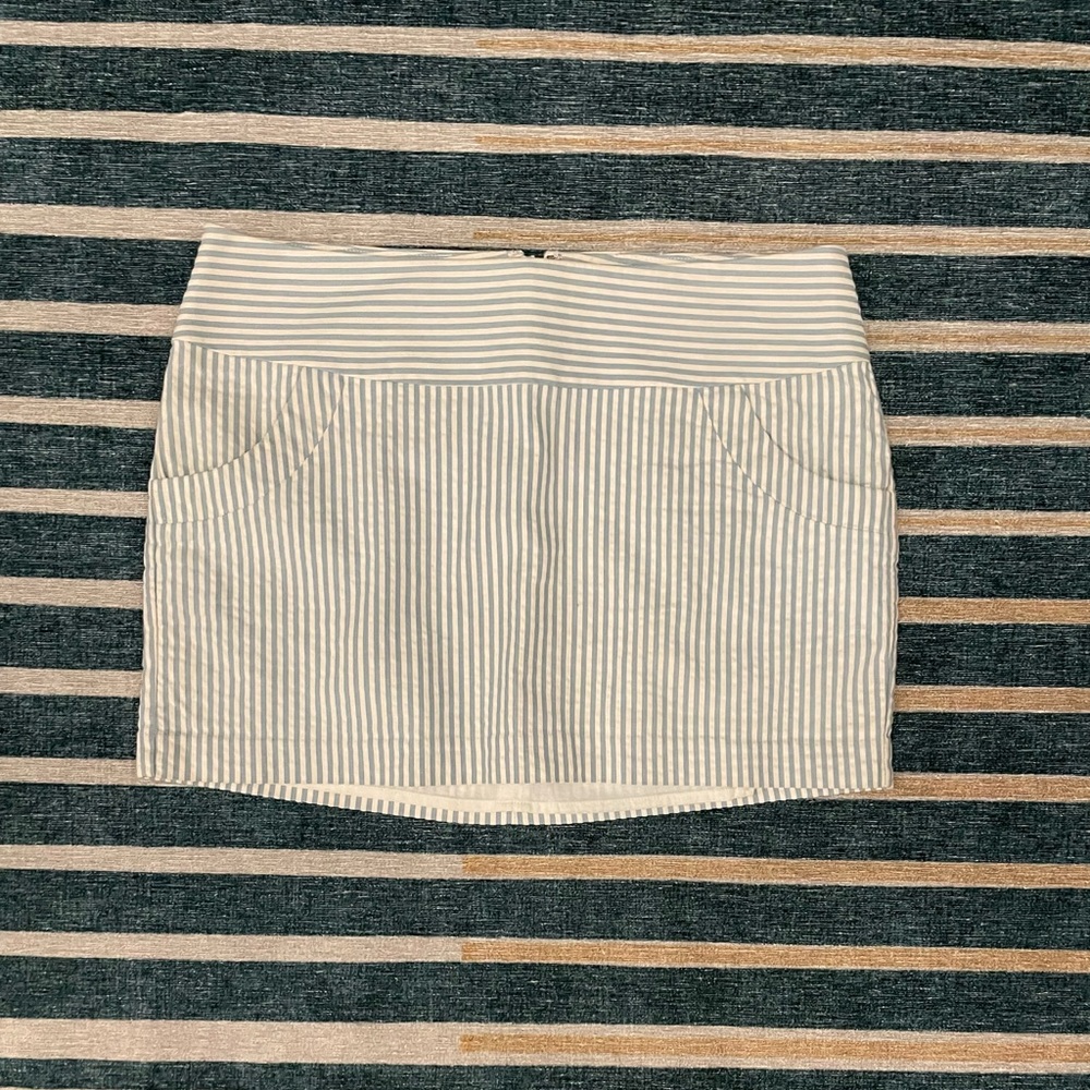 Blue White Seersucker Mini Skirt *Buy 2, Get 1 Free